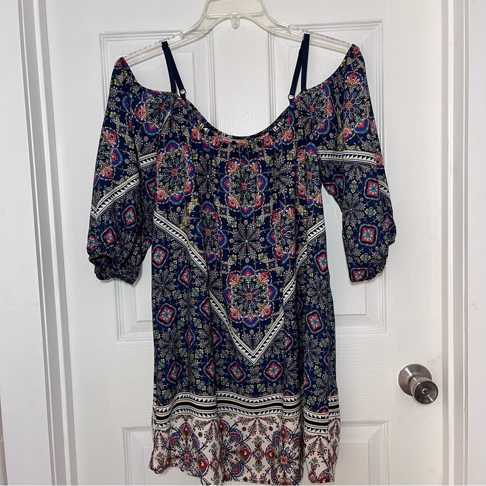 bailey blue Bohemian Style Off Shoulder Dress